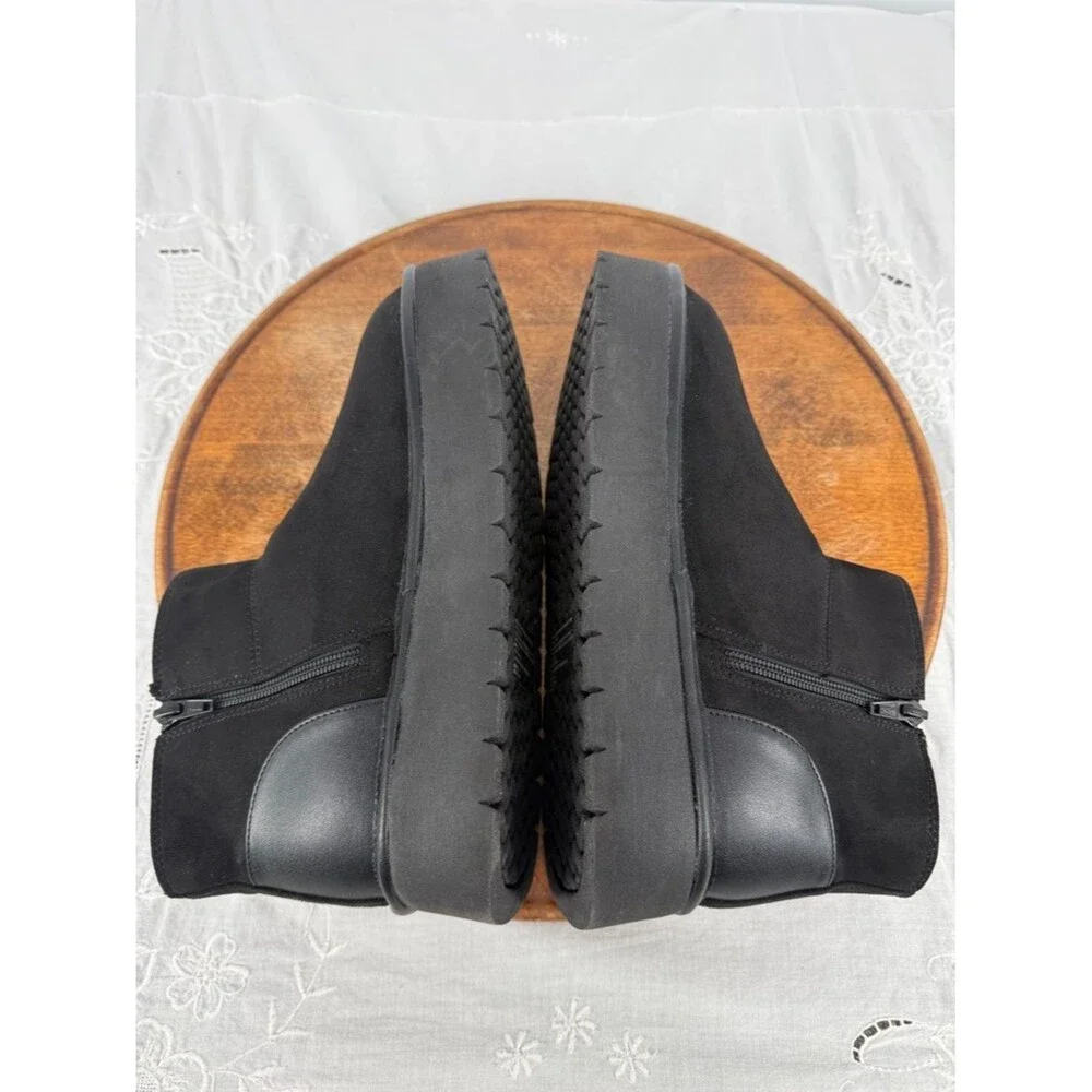Wild Fable Boots Wm 8 Black Faux Suede Platform Shearling Short Bootie Chunky
